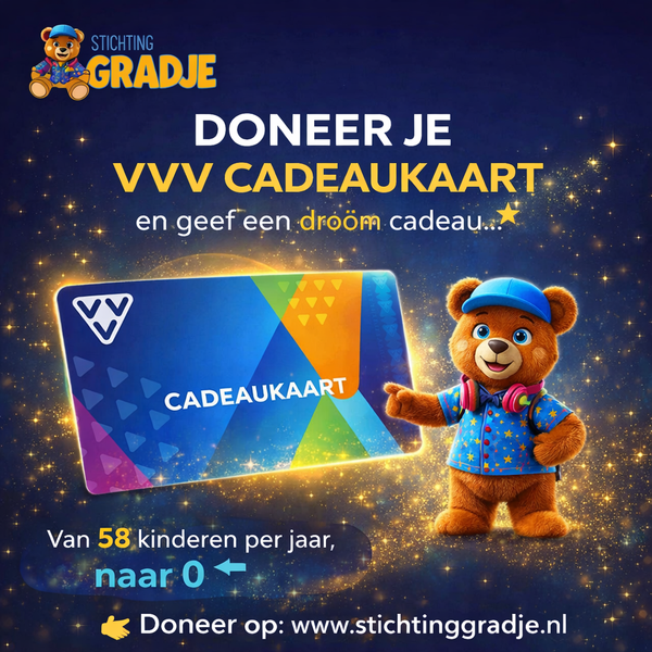 VVV Cadeaukaarten Nederland en Stichting Gradje slaan handen ineen voor kinderdromen